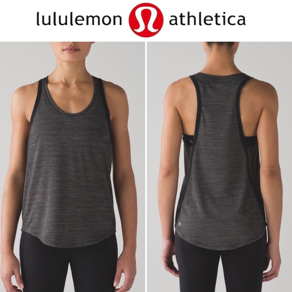 Lululemon On Track Singlet, Heathered Black